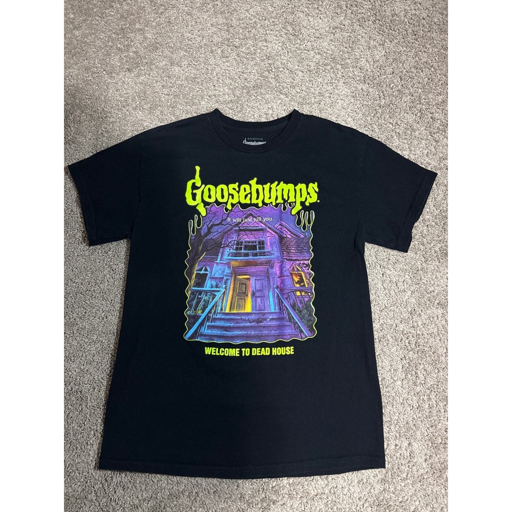 Bioworld Goosebumps Welcome to Dead House Graphic T-Shirt Black Kids Size M